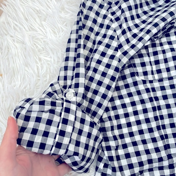St. John’s Bay Long Sleeve Black and White Buffalo plaid Shirt - Picture 6 of 8
